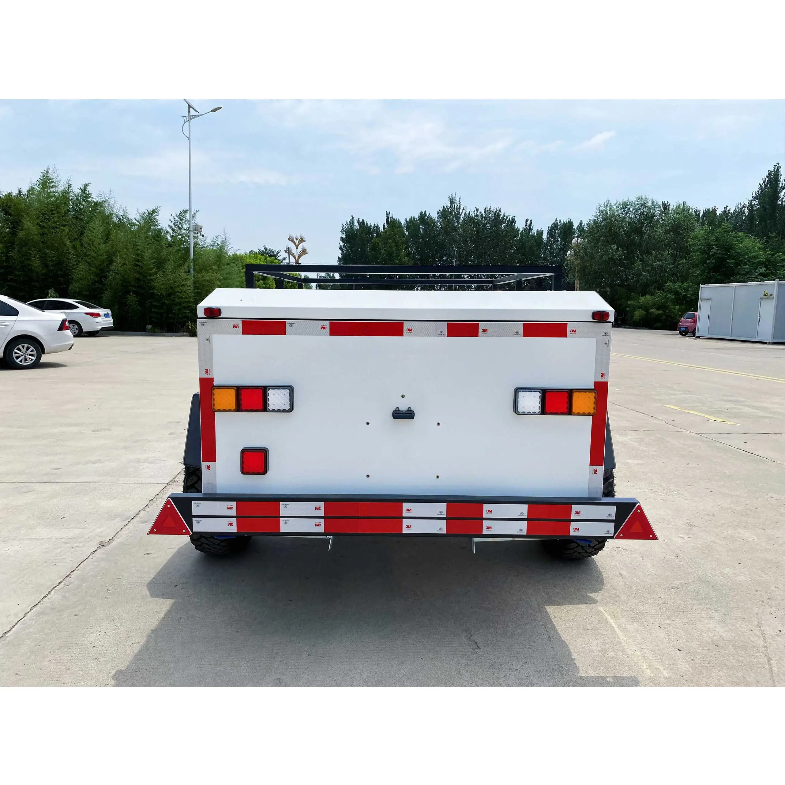 White camping trailer