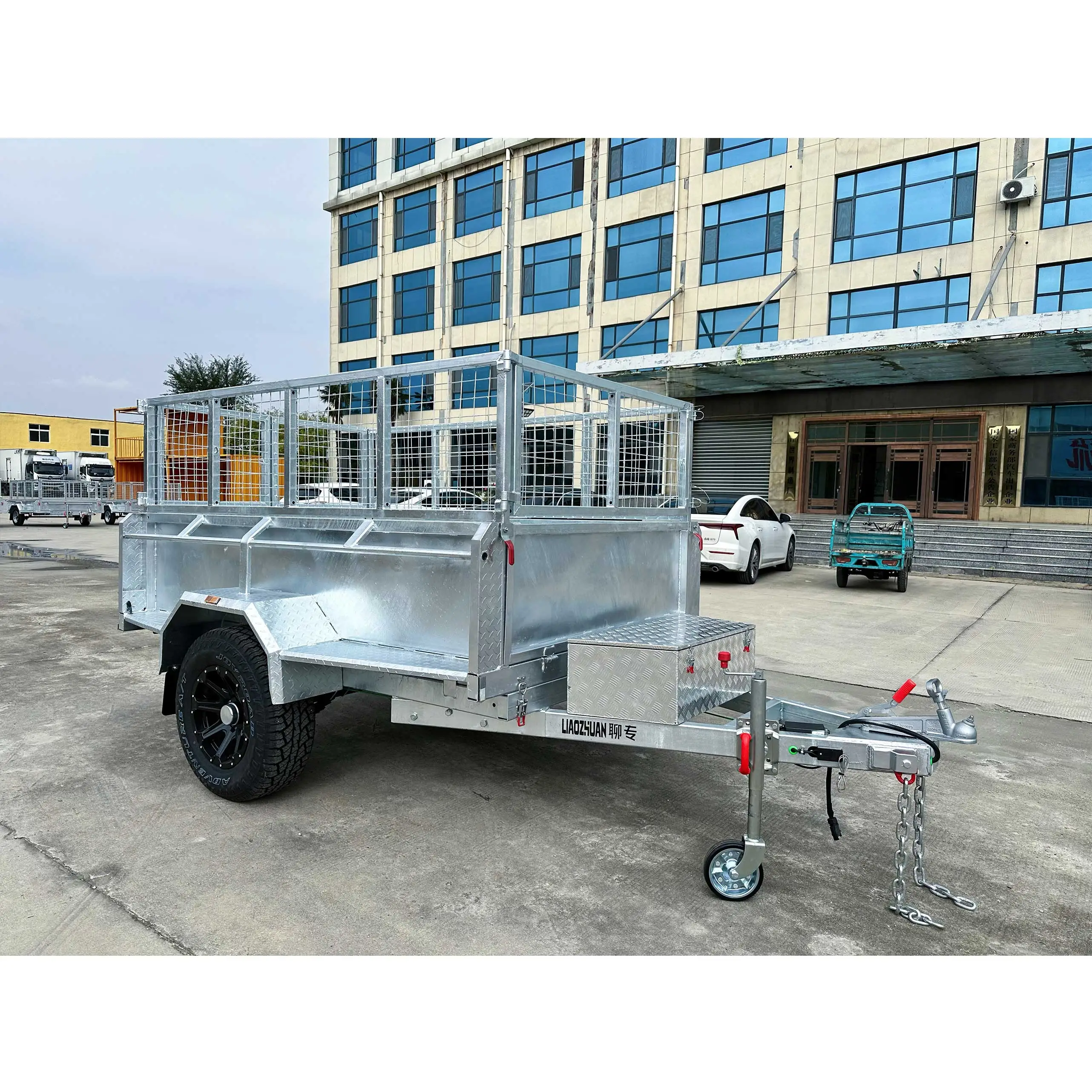 Single-axis 8*5 tipping cage trailer