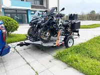 Double hydraulic trailer motorcycle trailer