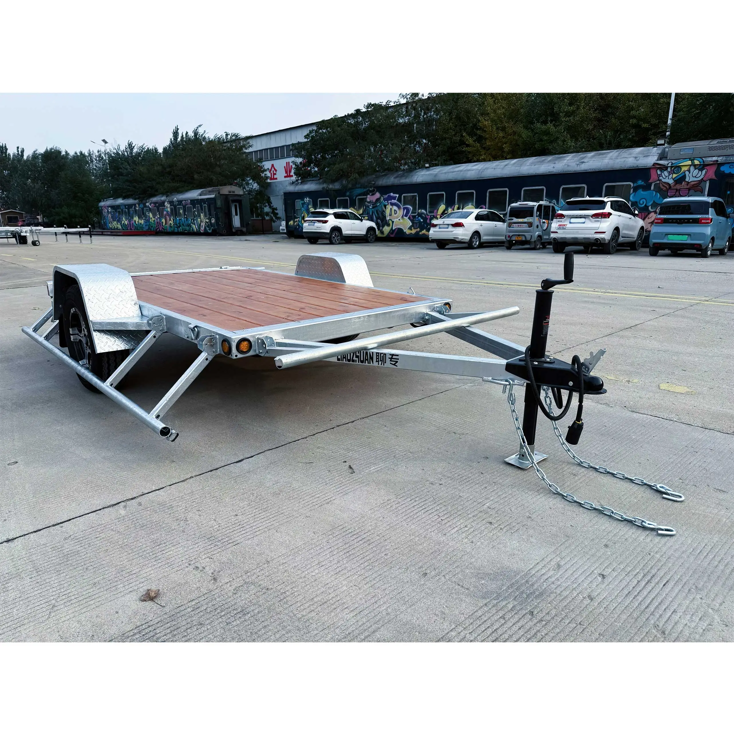 Utility wooden board trailer